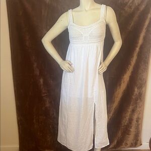 J. Crew White Crochet Detail Chemise